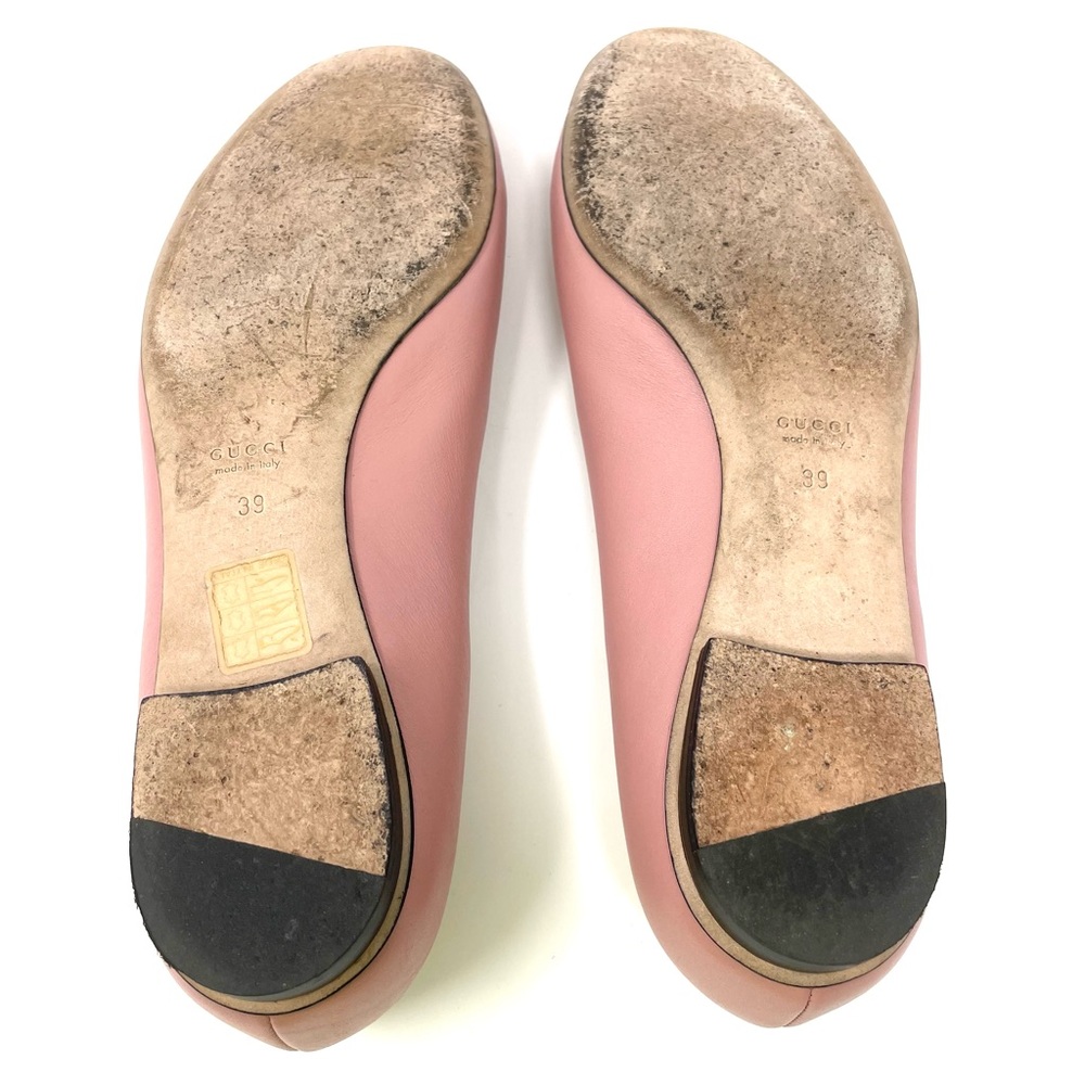 Gucci Horsebit Ballet Flats Pink Leather EU 39 US 9 Powder Pink - Picture 16 of 16